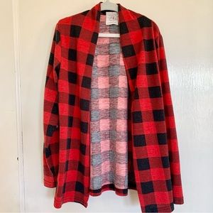 🌈6/$10 Buffalo Plaid Cardigan w/ Sequin Elbow Patches